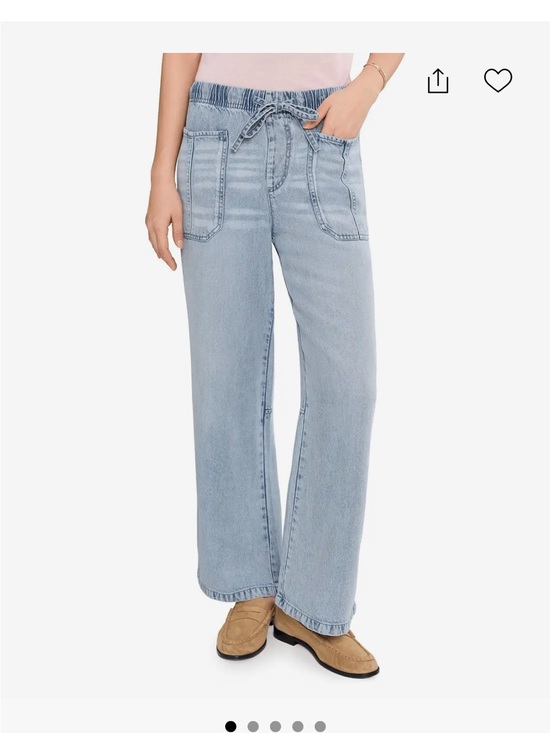 Splendid Denim - Splendid Lounge Denim straight pants: light wash drawstring size small